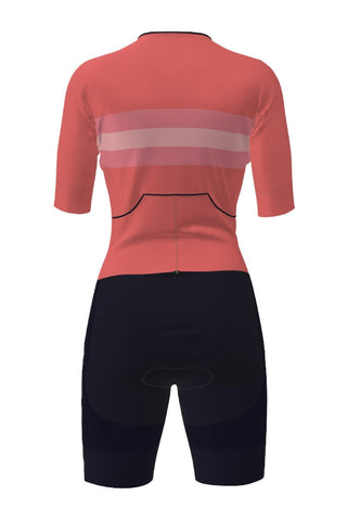 Santini Leaf Short Sleeve Women's Trisuit - Coral