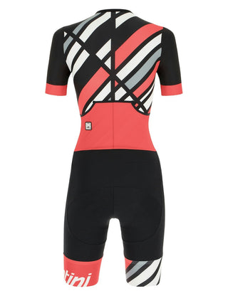 Santini Raggio Redux Women's Short Sleeve Aero Trisuit - Granatina Pink