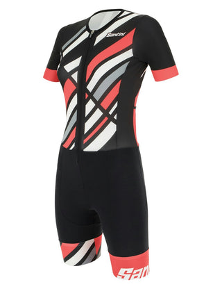 Santini Raggio Redux Women's Short Sleeve Aero Trisuit - Granatina Pink