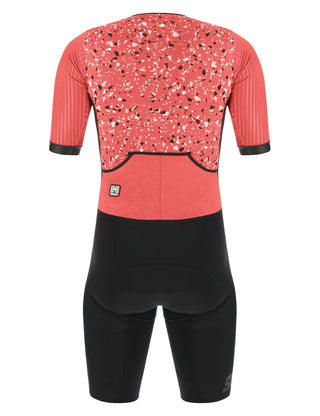 Santini Viper Pietra Men's Short Sleeve Trisuit - Granatina Pink