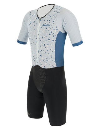 Santini Viper Pietra Men's Short Sleeve Trisuit - Teal