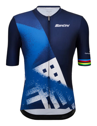 Santini UCI Glasgow World Champs City Grid Short Sleeve Jersey - Blue