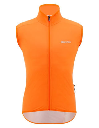 Santini Guard Nimbus Pocketable Men's Rain Vest - Fluro Orange