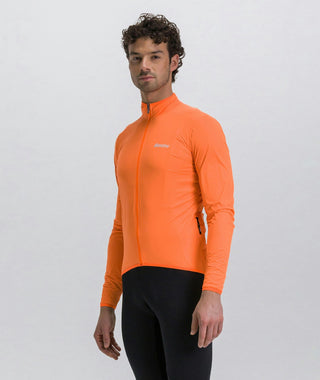 Santini Guard Nimbus Pocketable Men's Rain Jacket - Fluro Orange