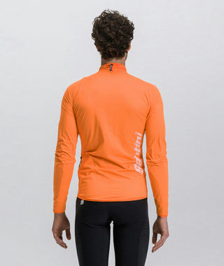 Santini Guard Nimbus Pocketable Men's Rain Jacket - Fluro Orange