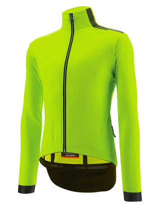 Santini Vega Multi Jacket With Hood - Fluro Green