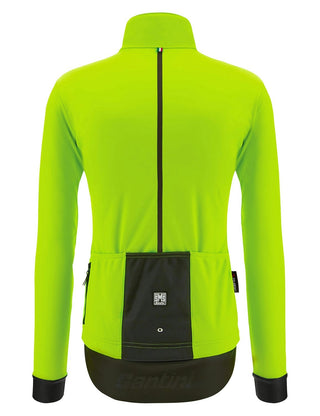 Santini Vega Multi Jacket With Hood - Fluro Green