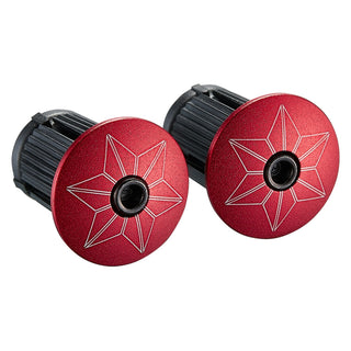 Supacaz Star Plugz Anodized Handlebar End Plugs - Red