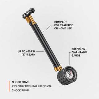 Lezyne Shock Drive 400Psi Guage - Bl