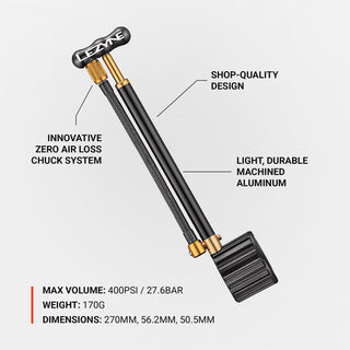 Lezyne Shock Drive 400Psi Guage - Bl