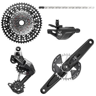 SRAM Eagle 90 DUB Groupset (Rear Der - Trigger Shifter w Clamp - Crankset DUB MTB Wide 170 w DM 32t T-TYPE Chainring w/2 guards - GX T-Type chain 126l - CS XS-1275 BLK 10-52t)