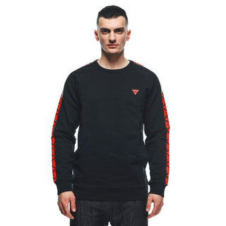 Dainese Casual Stripes Sweater - Black/Fluo-Red