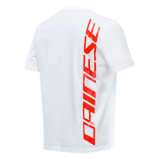 Dainese Casual Big Logo T-Shirt - White/Fluo-Red