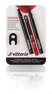 Vittoria Valve Ext. 20mm Alloy 2Pcs - Black