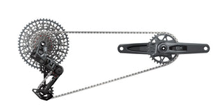 SRAM GX T-Type Eagle Transmission AXS Groupset (RD w/Battery/Charger/Cord - EC POD - FC GX Q174 DUB MTB Wide 170 Dark Polar w/DM 32t CR w/2 Guards - CN 126l - CS XS-1275 10-52t)