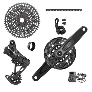 SRAM X0 T-Type Eagle E-MTB Brose Transmission AXS Groupset (RD w/Battery/Charger/Cord - EC POD Ult - FC X0 Brose ISIS 160 w/cap - CR T-Type 36T -Clip-on Guard - CN 126l - CS XS-1295 10-52t)