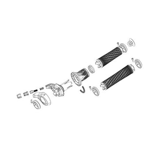 SRAM TWIST SHIFTER COVER AND CLAMP KIT X01 EAGLE GRIP SHIFT BLACK - RIGHT QTY 1