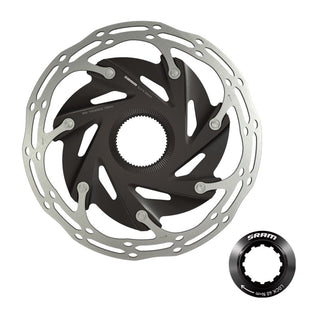 SRAM Rotor Centerline X Road 2 Piece CenterLock 160mm Black Rounded (includes internal tooled lockring)